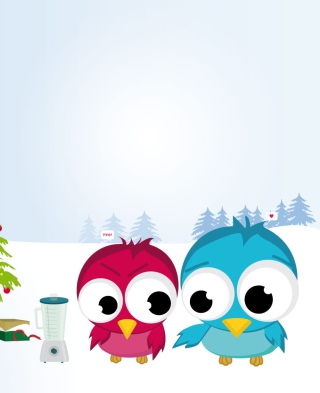 Картинка Funny Christmas Birds для телефона и на рабочий стол Nokia Lumia 925
