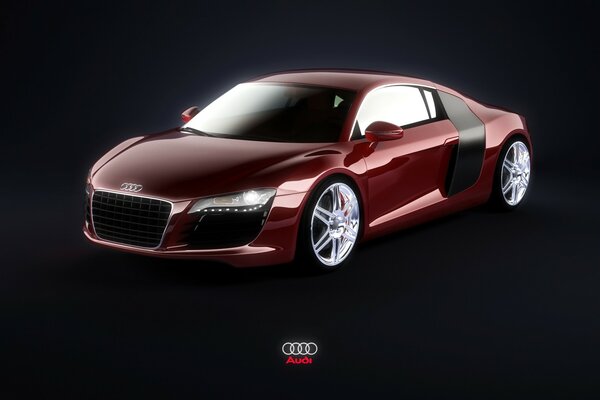 Audi R8 бордовый