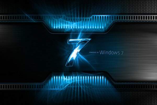 логотип Windows 7 в стиле металик