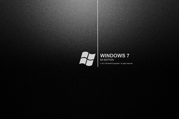 черный фон с логотипом windows 7 64 edition