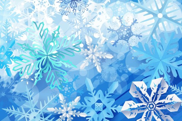 Синий зима снежинки