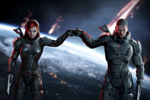Mass Effect Джейн и Джон Шепард