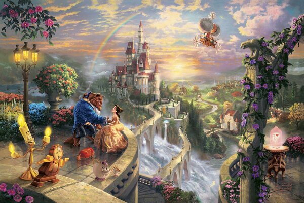 Thomas kinkade the disney dreams collection beauty and the