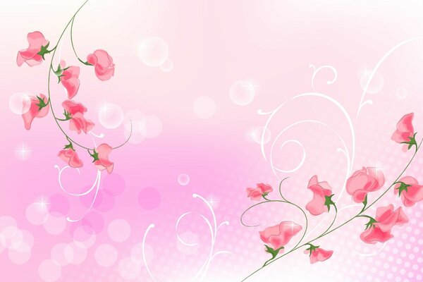 Розовые цветы иллюстрации