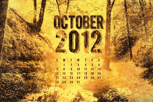 октябрь месяц осень october календарь
