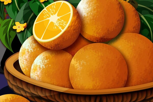 Корзина из апельсинов