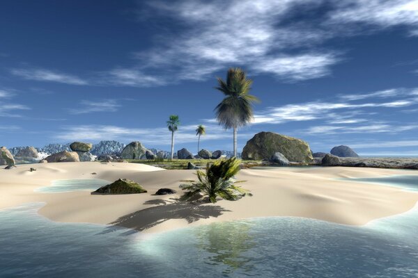 Тропический остров в 3D