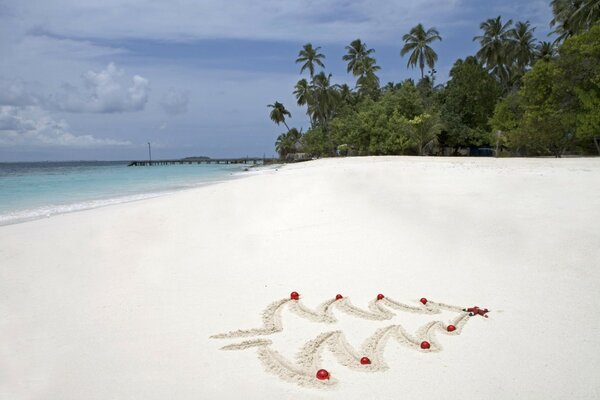 Тропический Рождество Мальдивские острова Бандос остров