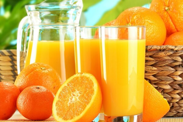 Апельсины, апельсиновый сок