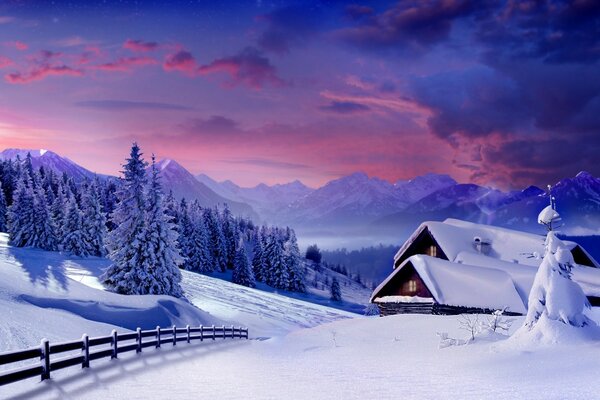 Дома под снегом