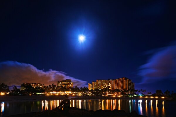 Гавайи летняя ночь