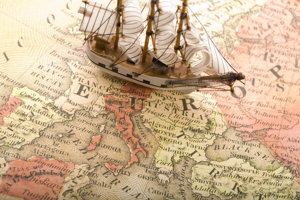 карта корабль морская тема европа europa
