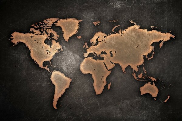 Карта мира гранж