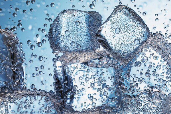 лед Макро газировка вода пузырьки пузыри лёд