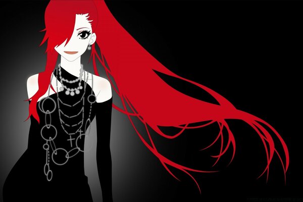 Аниме девушка с рыжими волосами