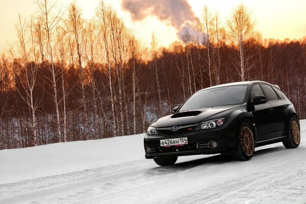Subaru Impreza WRX на снегу