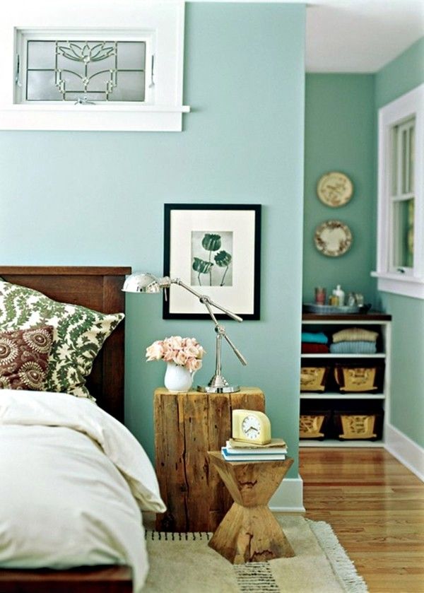 мятный цвет в дизайне интерьера спальни