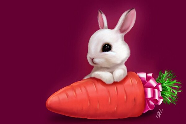 заяц кролик морковь