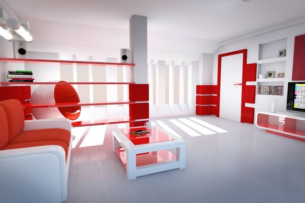 красные тона комната светлая комната стиль