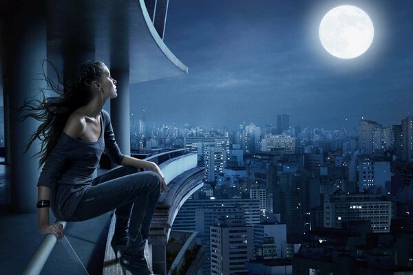 одиночество грусть ночь город мечта луна тишина