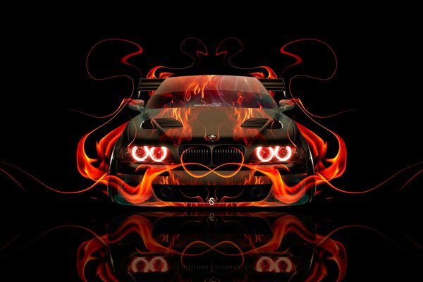 тони кохан bmw m5 e39 пожар автомобиль передние оранжевый пламя черный абстрактные el тони автомобили фотошоп дизайн искусство стиль обои бмв м5 е39 вид спереди огненная машина огненное авто огонь арт