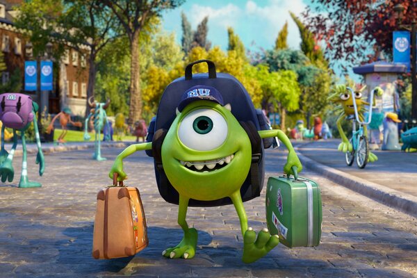 университет монстров майк вазовский дисней pixar чемодан кепка радость монстры
