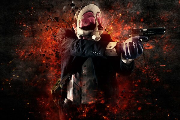 payday: the heist хокстон маска кольт м1911 пистолет оружие деньги ограбление банка overkill software видеоигры фон