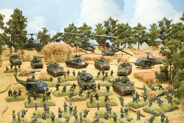 арт солдатики настольная игра по ветнамской войне из серии настольных тактических игр wargames тропик молния пламя войны обозначим вьетнам война миниатюры игра.