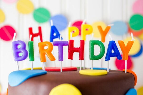 с днем рождения торт свечи красочные письма день рождения