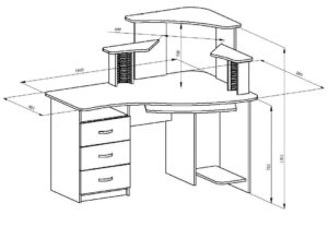 Монтажные размеры компьютерного стола