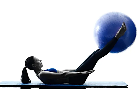 Обои woman, pilates, ball, workout