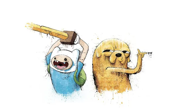 Обои Adventure Time, Финн и Джейк, Время приключений