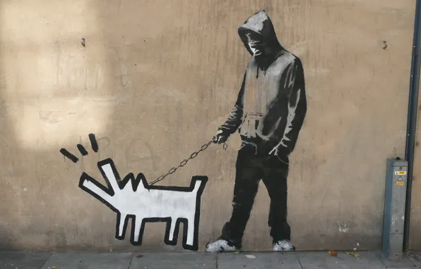 Обои Graffiti, Banksy, Haring dog