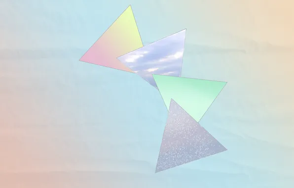 Обои цвет, геометрия, градиент, пастель, треугольники
