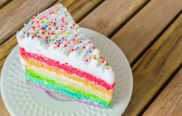 Обои радуга, торт, Happy, cake, День Рождения, colorful, rainbow, Birthday