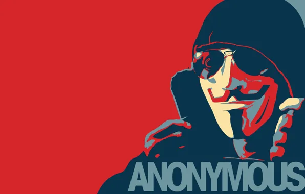 Обои стиль, очки, аноним, anonymous, копюшон, анонимус