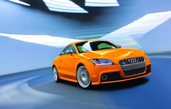 Обои Audi, TT-S, оранжевый, скорость
