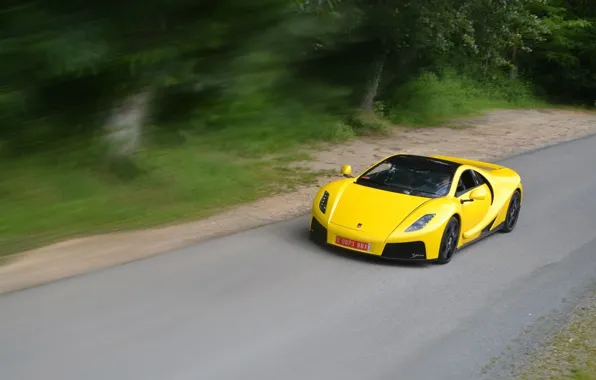 Обои supercar, Spania, скорость, yellow, GTA Spano