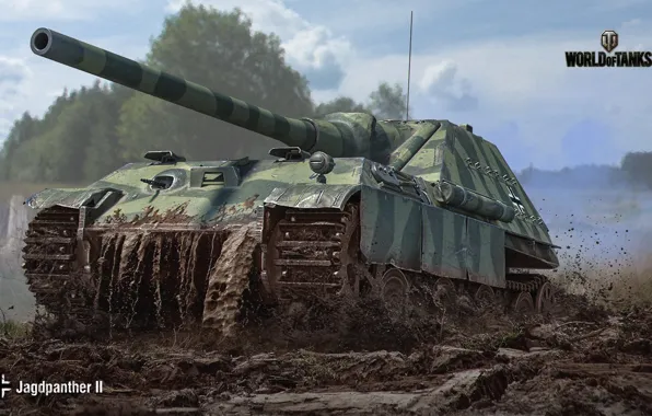 Обои САУ, World of Tanks, Wargaming, WoT, Jagdpanther II, Мир танков, немецкая