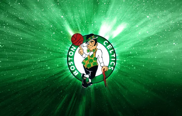 Обои Зеленый, Баскетбол, Логотип, Boston, NBA, Celtics