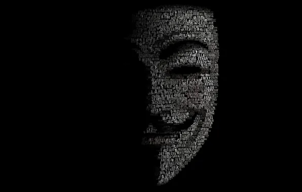 Обои фон, атака, маска, слова, Anonymous, анонимы, хакер