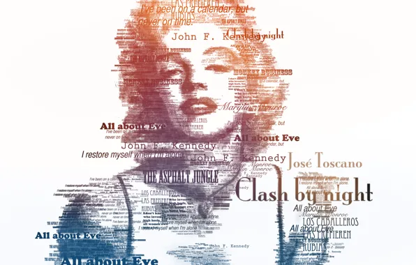 Обои текстовые imagery, фон., актриса, digital art, певица, Мэрилин Монро, текст, Marilyn Monroe, типография