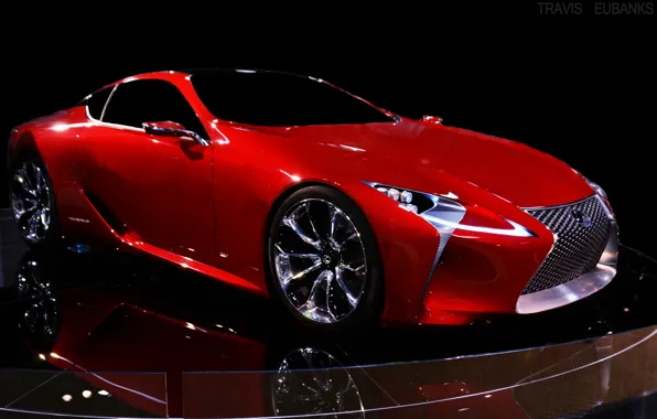 Обои огромная фирменная веретенообразная решетка радиатора, Lexus LF-LC, концепт-кар, красный, Concept Car