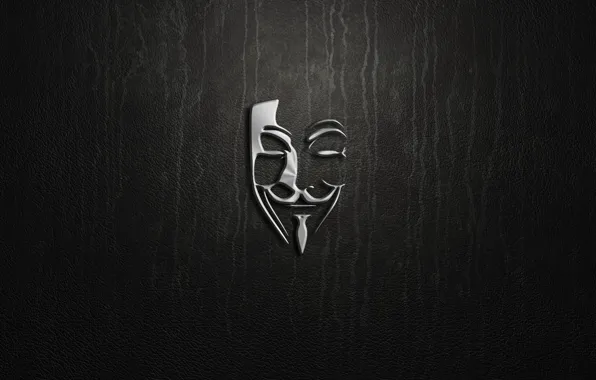 Обои silver, logo, Anonymous