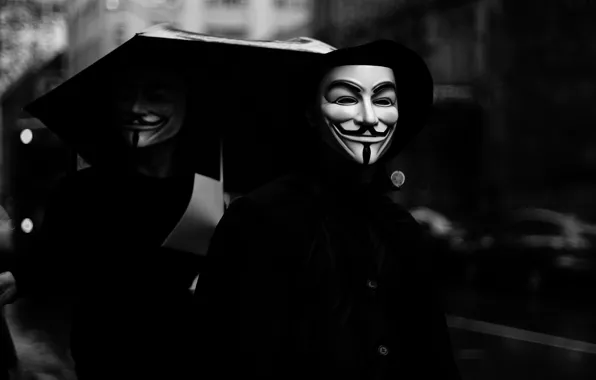 Обои маска, smiles, anonymous, анонимы