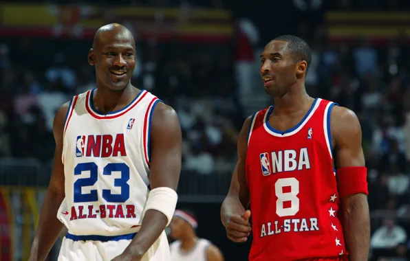 Обои Michael Jordan, баскетбол, basketball, улыбки, NBA, Майкл Джордан, НБА, легенды, Kobe Bryant, legends, smiles, Коби ...