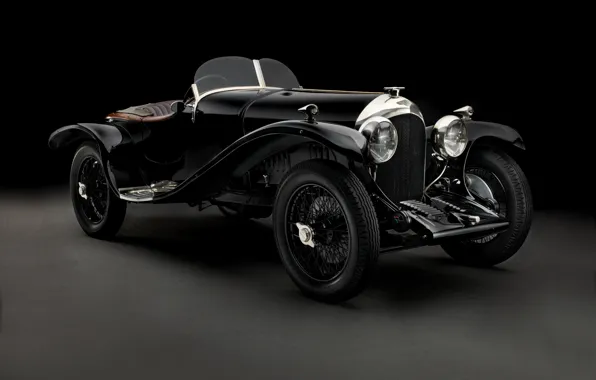 Обои Bentley, Brooklands, бентли, черный фон, 1925