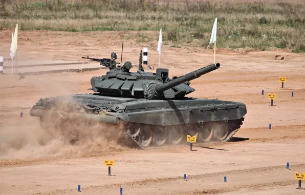 Обои Россия, Т-72 Б3, поле, танк, испытания, военная техника