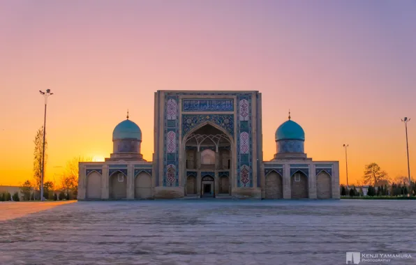 Обои Узбекистан, Бухара, photographer, Kenji Yamamura, мечеть, закат