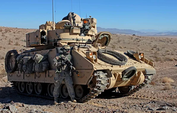 Обои M2 «Брэдли», боевая машина пехоты, США, M2 Bradley, USA, военная техника, содлат